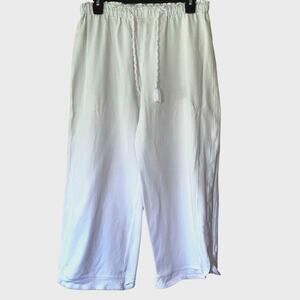Boston Proper white‎ drawstring cropped pants small